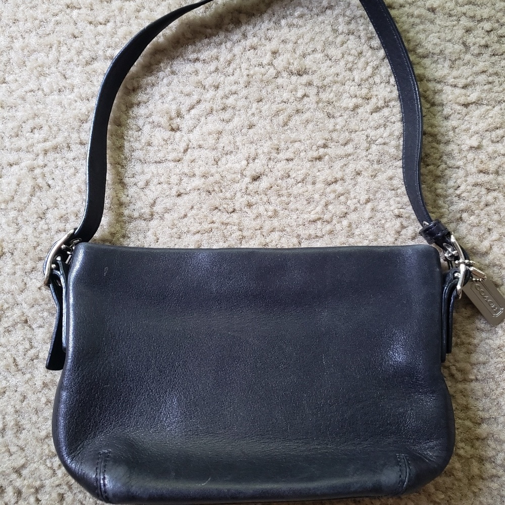 Coach black leather mini